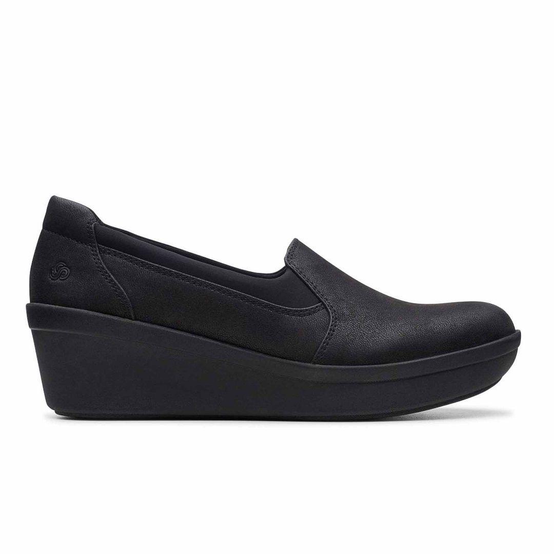 Clarks Schritt Rose Moon Damen schwarze Schuhe