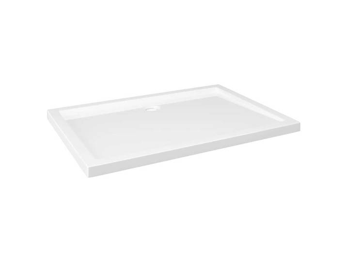 vidaXL Duschtasse Rechteckig Weiss 80/110 Cm, Weiß, Glas, 110x4x80 cm, Badezimmer, Baden & Duschen, Duschtasse