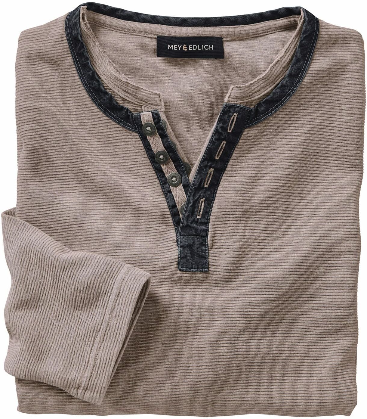 Mey & Edlich Strukturiertes Henley Beige XL
