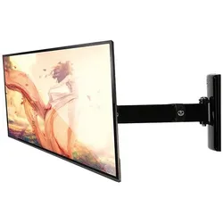 b-tech BT7512 - Befestigungskit (Wandbefestigung, Gelenkarm) für Flat Panel - Schwarz - (Wand, 15 kg), TV Wandhalterung, Schwarz