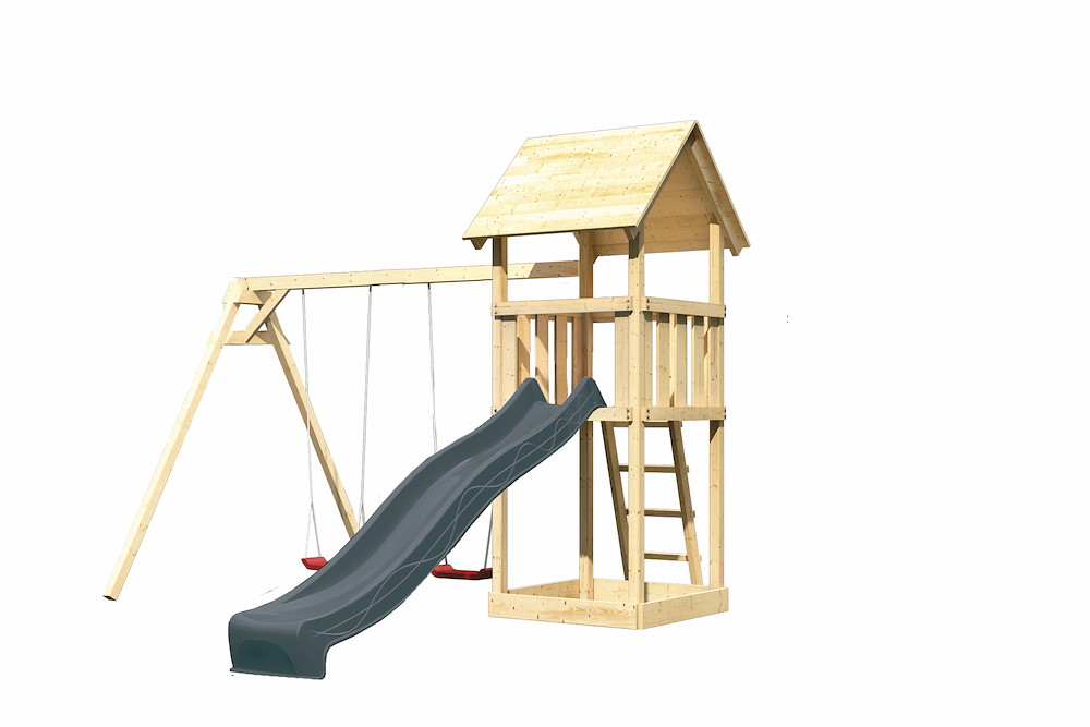 KARIBUHOLZT Spielt. Lotti nat.107x107x291 m.Rutsche+Doppelsch 16988376