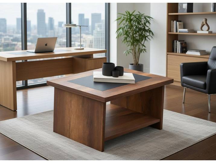JVmoebel Beistelltisch Eleganter Beistelltisch aus Holz mit schwarzer Tischplatte, Made in Europa