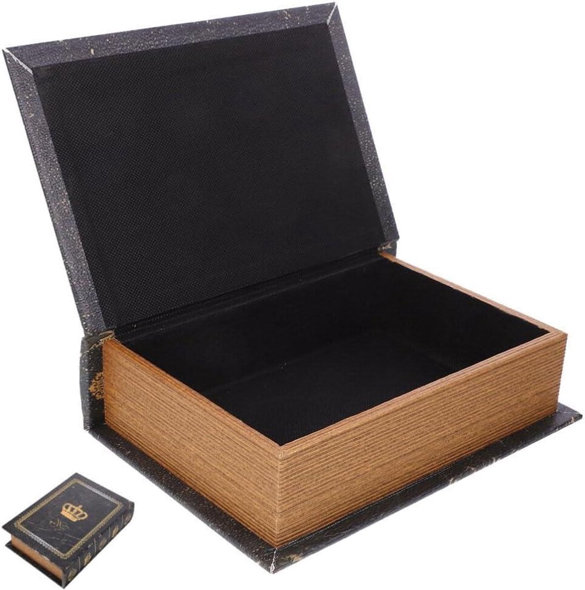 Decoratieve Boekdoos Nep Boek Houten Opslag B/D/H: 30 x 21,5 x 7,5 cm