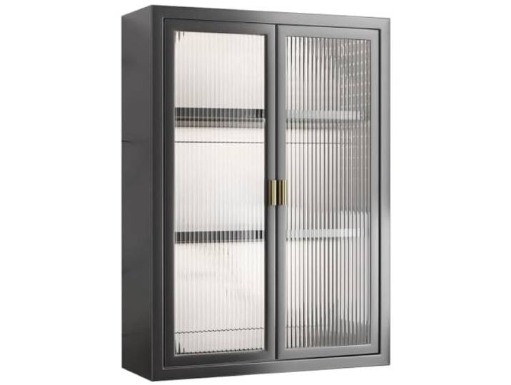 WUXTOKV Küchenhängeschränke, 3 Ebenen Küchen Hängeschrank, Kohlenstoffstahl Badezimmerschrank Hängend, Höhe 70cm, Tiefe 14cm, Einlegeboden Höhe Verstellbar(40x14x70cm/16x5.5x27.5in)