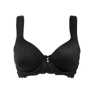 Schalen-BH BONPRIX "Schalen-BH mit gepolsterten Trägern", Damen, Gr. 85, Cup E, schwarz, Obermaterial: 80% Polyamid, 20% Elasthan. Futter: 100% Polyester. Spitze: 90% Polyamid, 10% Elasthan, BHs Schalen-BH, mit gepolsterten Trägern, mit wattierten...