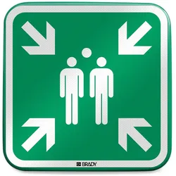 Brady, Sicherheitskennzeichnung, E/E007//RFLBD-400X400-1, ISO Sicherheitsschild - Sammelstelle, Aluminium laminiert mit refle