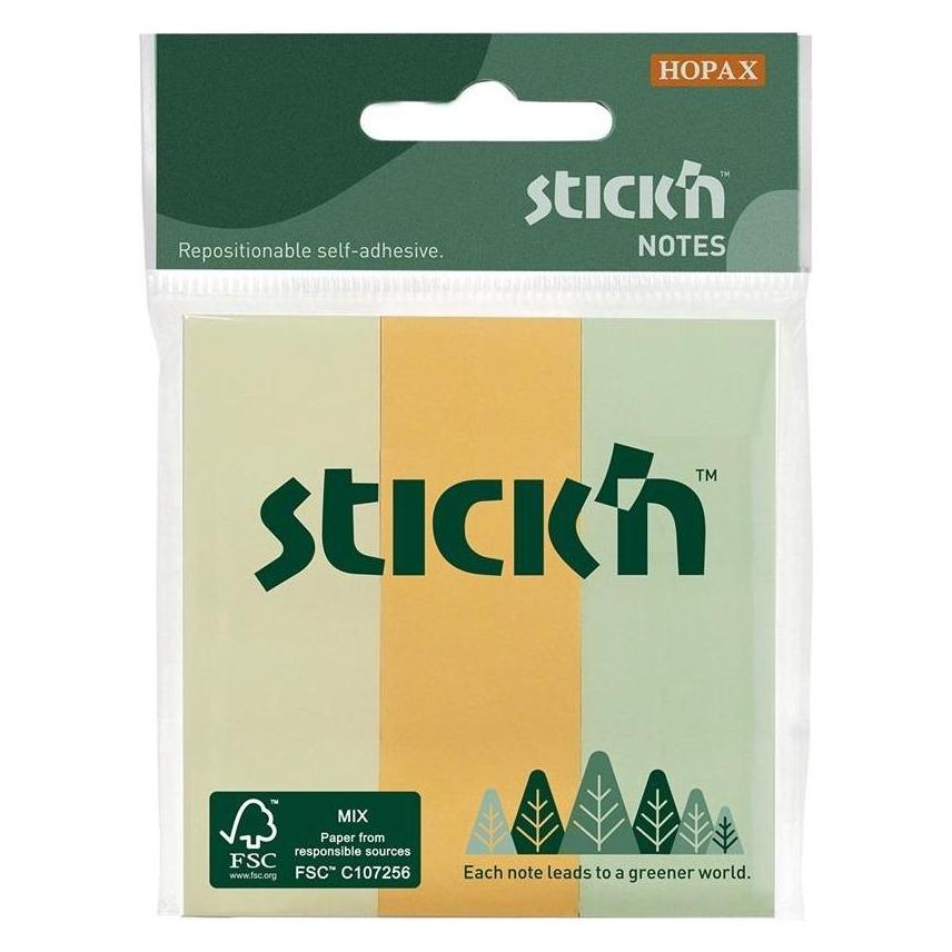 Stick'n Selbstklebendes Notizbuch 76x25mm 3 Farben Pastell 50k. (56536777)