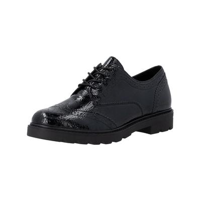 Schnürschuh REMONTE "Remonte Halbschuhe Lederimitat", Damen, Gr. 38, schwarz, Lederimitat, Schuhe Schnürschuh