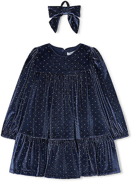 MAYORAL Mädchen Kleid mit Haargummi dunkelblau   104 B