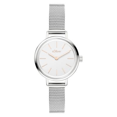 Quarzuhr S.OLIVER "Petite Time", silber (silberfarben), Armbanduhren, Damen, Quarzuhr, Armbanduhr, Damenuhr, Edelstahlarmband, analog