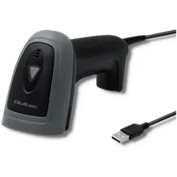Qoltec 50863 Wired QR & BARCODE Scanner USB (2D-Barcodes), Barcode Scanner, Schwarz