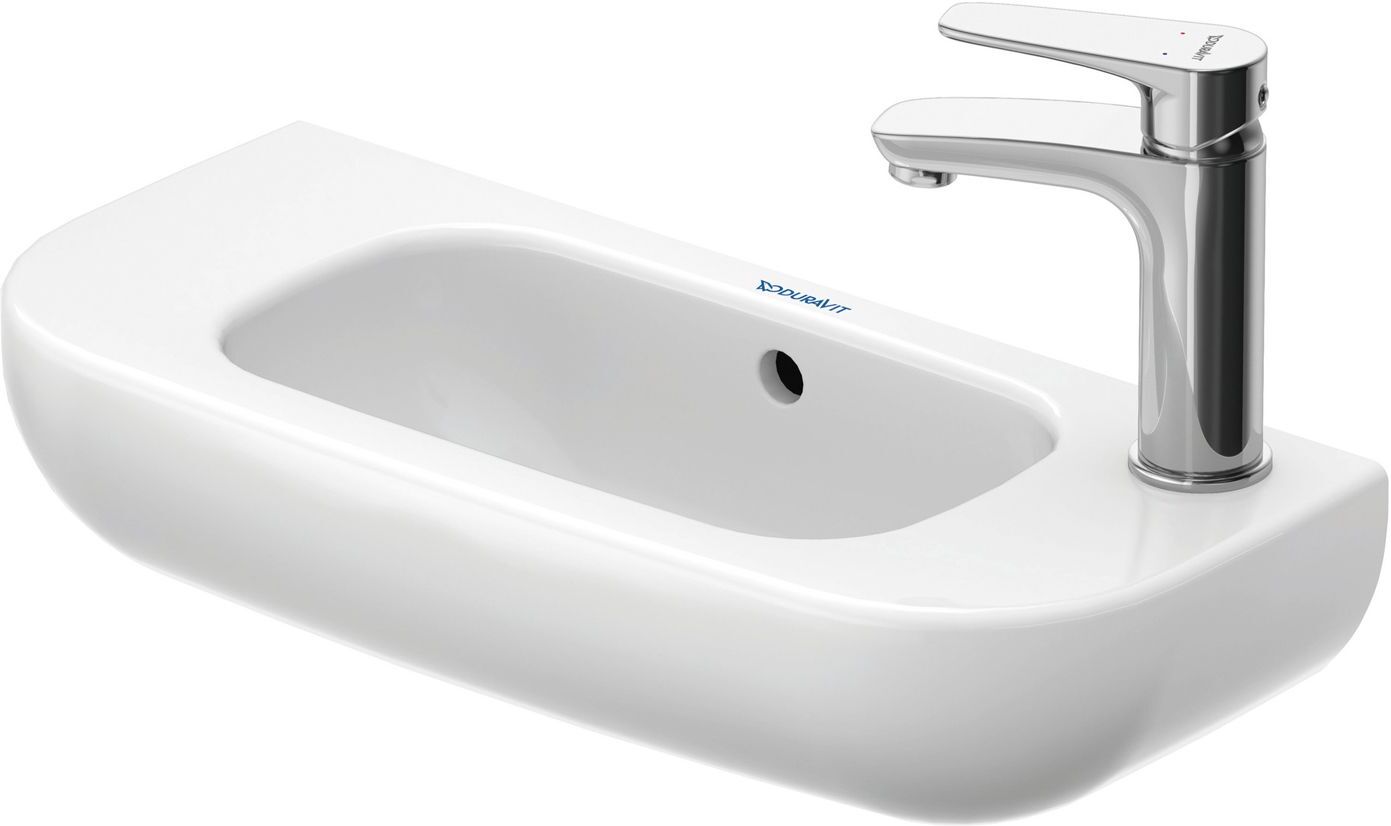 Duravit D-Code Handwaschbecken 50 cm 1 Hahnloch rechts durchgestochen