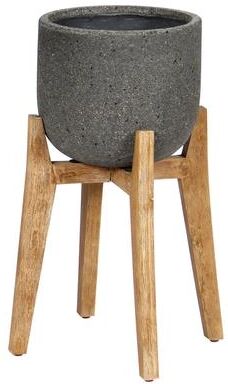 Enola Small Round Standing Pot, Grey Stone