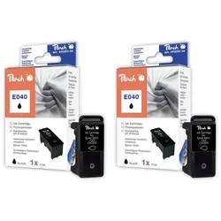 Peach Doppelpack Tintenpatronen schwarz kompatibel zu Epson T040BK*2, C13T04014010