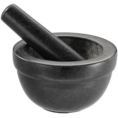 Mörser RÖSLE, beige (natur), B:14cm H:8cm L:14cm Ø:14cm, Granit, Mörser, Mörser, Granitmörser für Kräuter, Gewürze oder Pesto, Anti-Rutsch-Boden