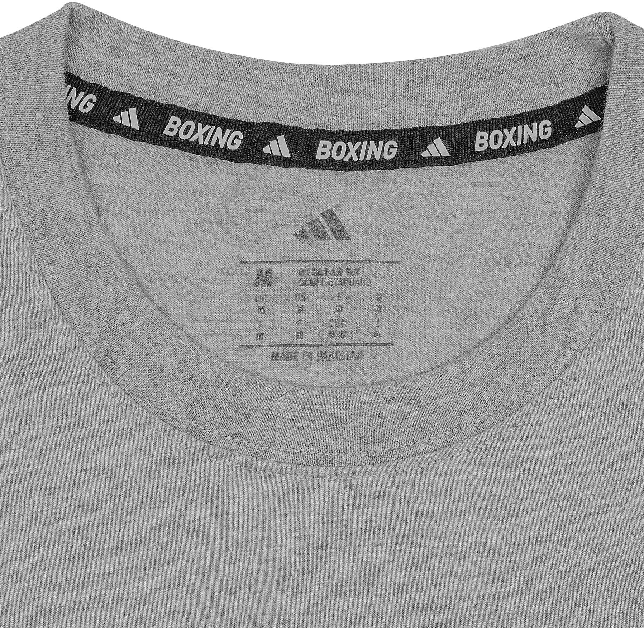 T-Shirt ADIDAS PERFORMANCE "adidas Community Men´s T-Shirt BOXING" Gr. XL, grau (grau, schwarz), Shirts, Damen, XL, Obermaterial: 50% Baumwolle, 50% Polyester, T-Shirt