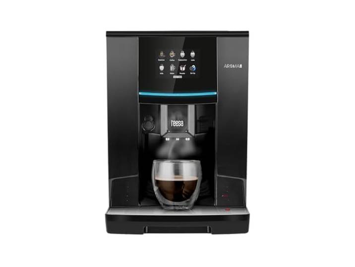 TEESA Kaffeevollautomat AROMA 800 mit Mahlwerk und Milchaufschäumer, 19 BAR, TSA4008, schwarz