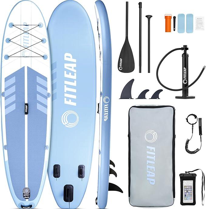 Premium Stand Up Paddle Board aufblasbar - SUP Board Set mit Hochdruckpumpe, verstellbarem Paddel und Rucksack - Ideal für Anfänger und Profis - Perfekt für Yoga, Surfen und Wassersport