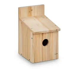 Relaxdays Nistkasten Bausatz für Vögel, 35 mm Einflugloch, HBT: 23 x 14 x 18 cm, Vogelhaus zum selber Bauen, Holz, natur