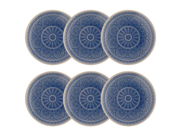 Teller SUMATRA 6er-Set Ø 14cm Blau/Blau