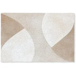 FUSSMATTE Braun - Japandi - Abstrakt Schmutzfangmatte 90x60 cm