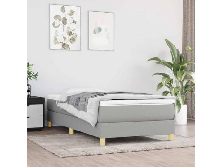 YNGBHFNOP Strapazierfähiger Stoff Schlafzimmer Bettrahmen 80x200 cm Grau Boxspringbettgestell Hellgrau 80x200 cm Stoff Bettrahmen mit Kopfteil Stabiler Lattenrost Ohne Matratze Modernes Design