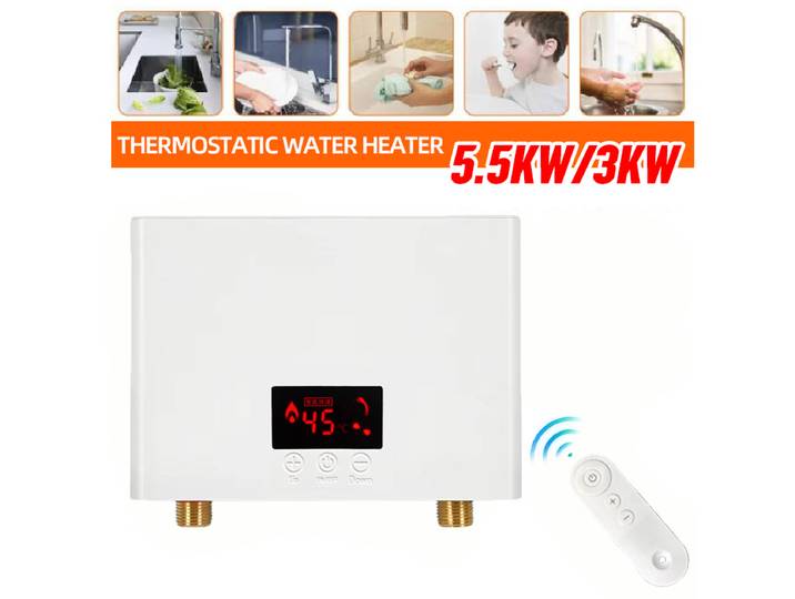 Chauffe-eau instantané mural 5500W/3000W, chauffe-eau électrique pour salle de bain, douche et chauffage de cuisine domestique, 220V
