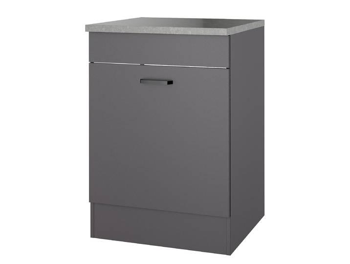 Meuble bas pour poubelle 60 x 88 x 60cm Gris/Anthracite