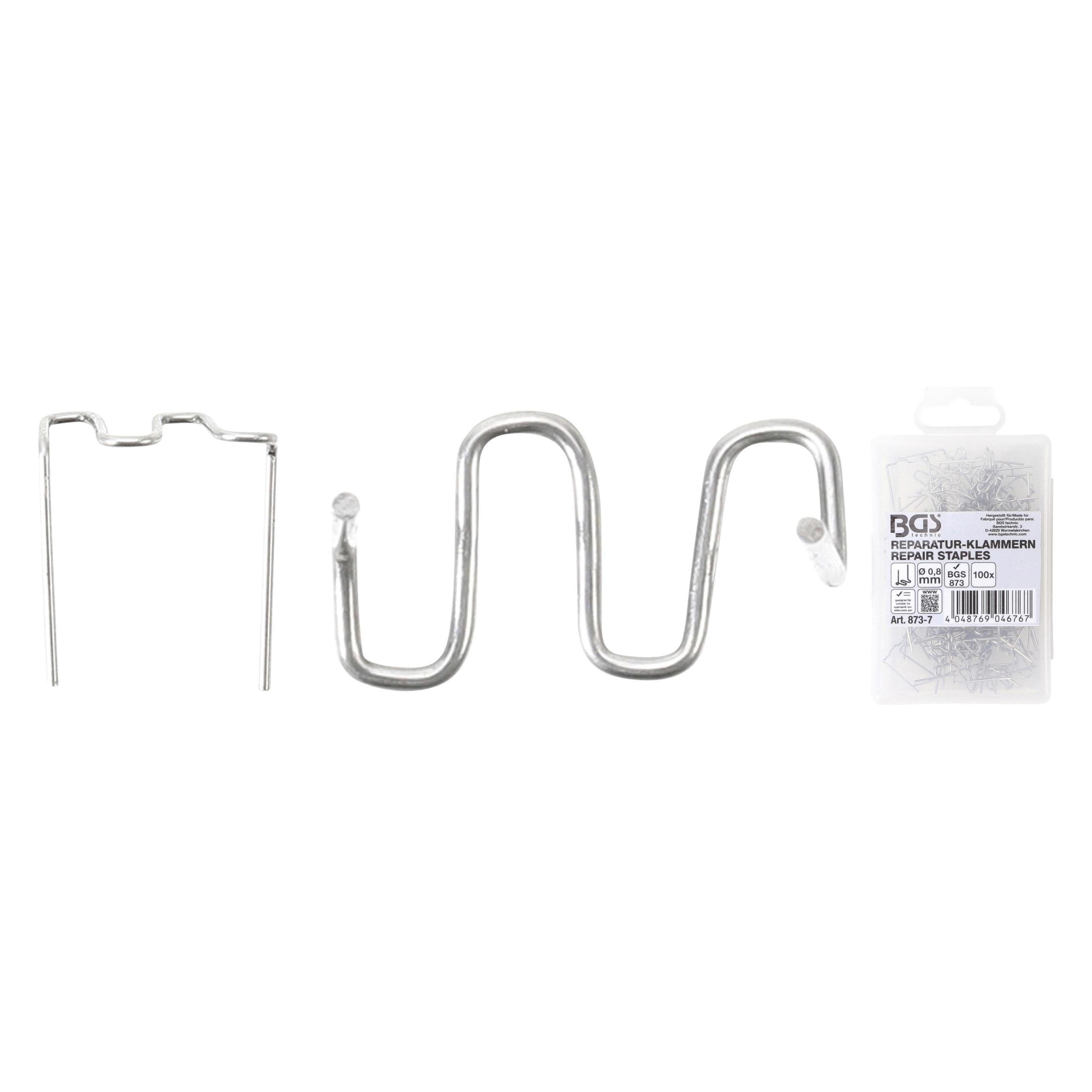 BGS Reparatur-Klammern W-Form Ø 0,8 mm 100-tlg. (873-7)