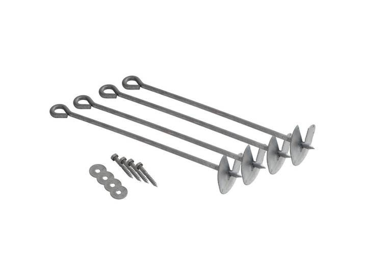 Verankerungsset A030.077.00, Grau, Metall, 22x13x18 cm, CE, Freizeit & Co, Gartenspielzeug, Hüpfburgen & Trampoline