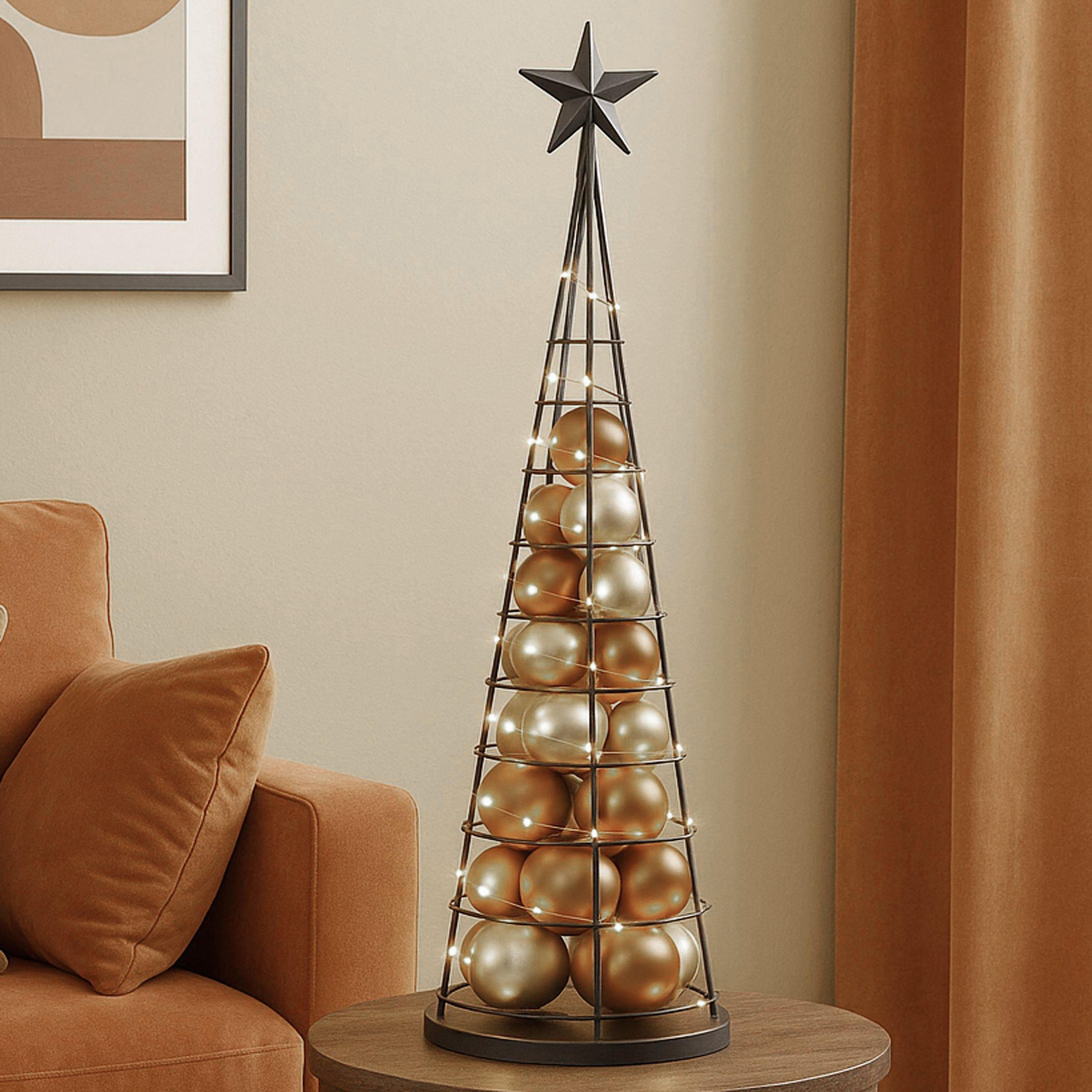 Mendler Kerstboomornament Deko-Baum HWC-O91, Zwart, 90 cm