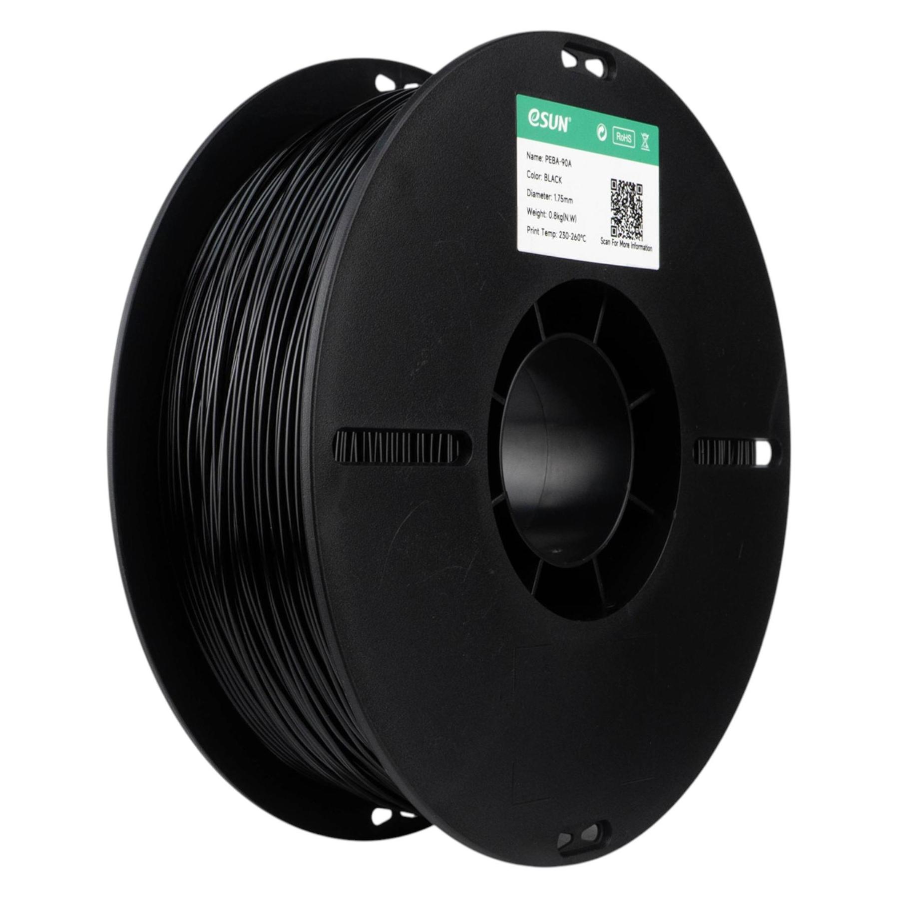 eSUN Filament PEBA 90A Schwarz 1.75 mm 1 kg (PEBA, 800 g, 1.75 mm) (PEBA-90A175B08Y1)