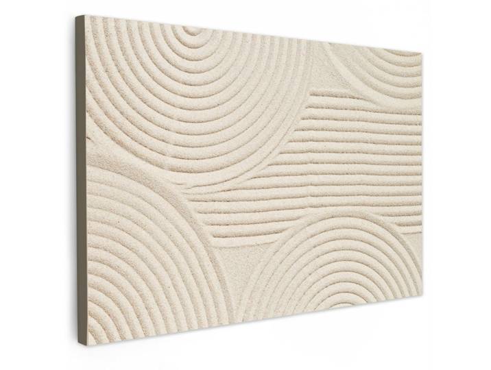 MuchoWow Leinwandbild - Muster - Abstrakt - Weiß - 120x80 - Kunstdruck, Beige, Textil, Kiefer, Rechteckig, 120x80 cm, gerahmt, Bilder & Rahmen, Bilder, Wandbilder