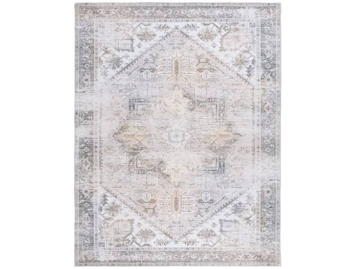 Tapis traditionnel en polyester beige/gris, 244 x 305 cm