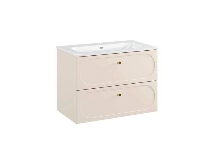 Petits-meubles Waschtisch 80.2cm Sanae Sandbeige, Beige, Holzwerkstoff, 80.2x57x46 cm, Badezimmer, Waschbecken & Armaturen, Waschtische