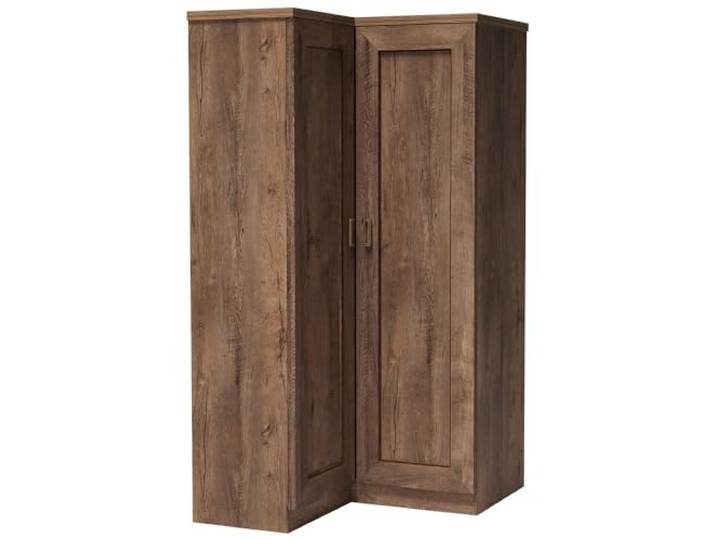 Lomadox Eckschrank rechts Eckkleiderschrank Kleiderschrank 2 Drehtüren 2-türig Lefkas Eiche Kleiderstange 94,5x190,5x108 cm