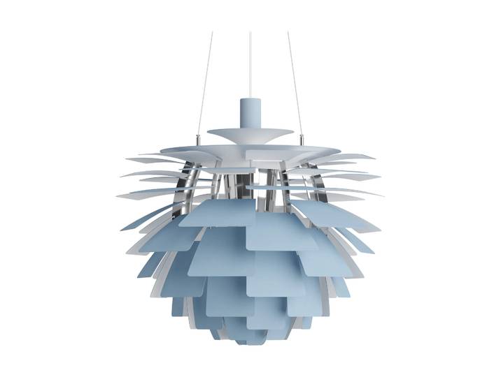 Louis Poulsen Suspension PH Artichoke Ø60cm Dusty blue-high lustre chrome plated