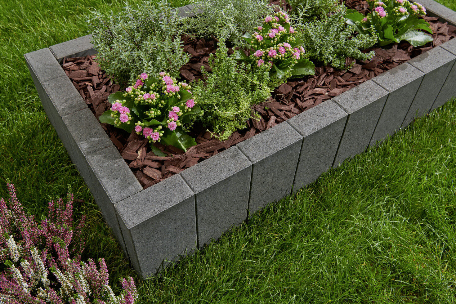 Kann Palisade Rechteck 50 x 25 x 6 cm anthrazit