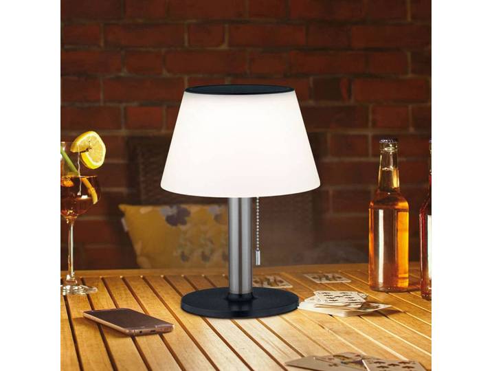 Paulmann Lillesol Solar-Tischleuchte, Edelstahl, 3-step-dim Lillesol, dimmbar, Metall, Modern, Solarleuchten