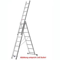 Mehrzweckleiter Hymer ALU PRO, dreiteilig 3x10 Sprossen Länge 2,85 / 6,50 m