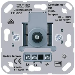 JUNG Drehdimmer, Schalter + Taster, Silber