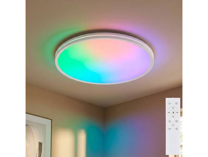 Plafonnier Led Blanc\, Changement De Couleur\, Minuterie\, Veilleuse\, Intensité Réglable\, Télécommande\, D 37 Cm