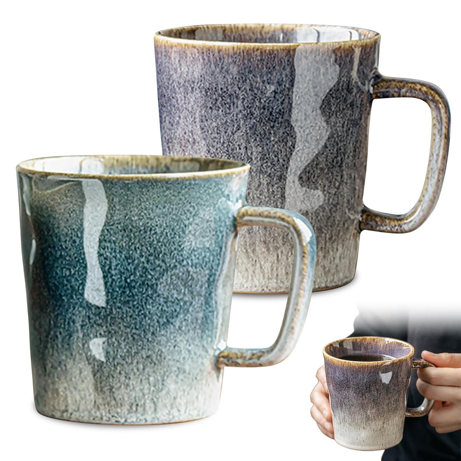 Set van 2 Retro Keramische Koffiemokken 400 ml