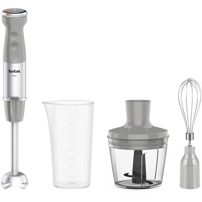 TEFAL Stabmixer "HB673B Quickchef+", grau, B:7cm H:7cm T:40cm, Mixer, Silence-Modus, 20 Geschwindigkeitsstufen, inkl. Zubehör