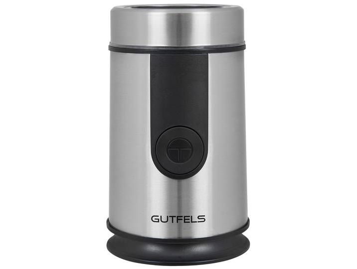 GUTFELS Kaffeemühle COFFEE 5010 , silber, B:9,8cm H:16,6cm T:9,8cm, Kaffeemühlen, zum Mahlen von Kaffeebohnen und Zerkleinern von Gewürzen oder Nüssen., Kaffeemühle