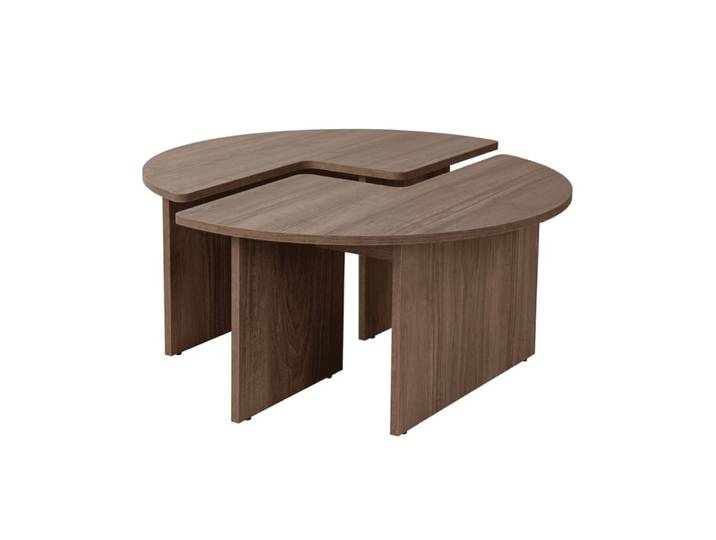 Lot de 2 tables basses l90 cm - noyer