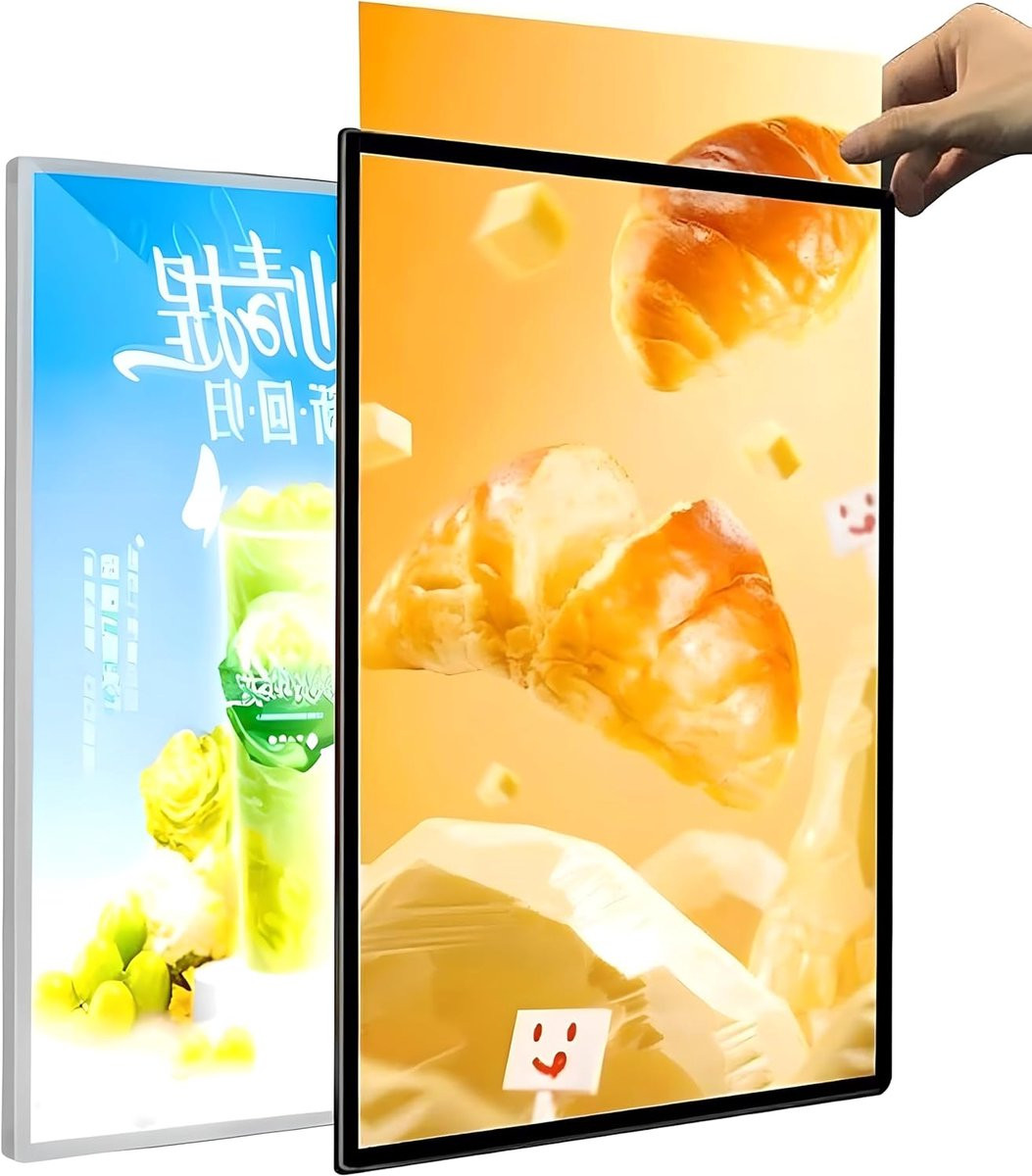 Merkloze Led Lichtbak Poster Frame A3 Formaat Zwart