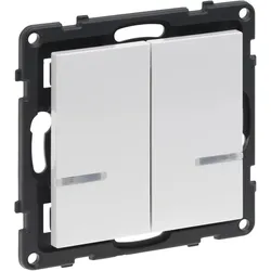 Legrand, Lichtschalter + Storenschalter, SEANO with Netatmo Wandsender Licht - 2-fach, 2 Schaltwippen, LED-Batteriestatus, Befestigun