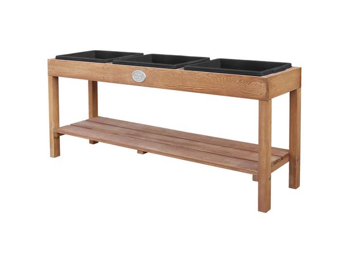 Sand- UND Wassertisch, Braun, Schwarz, Kunststoff, Hemlocktanne, 124x50x27 cm, unisex, EN 71, CE, FSC 100%, Freizeit & Co, Outdoor-Spielzeug, Sandkasten-Spielzeug