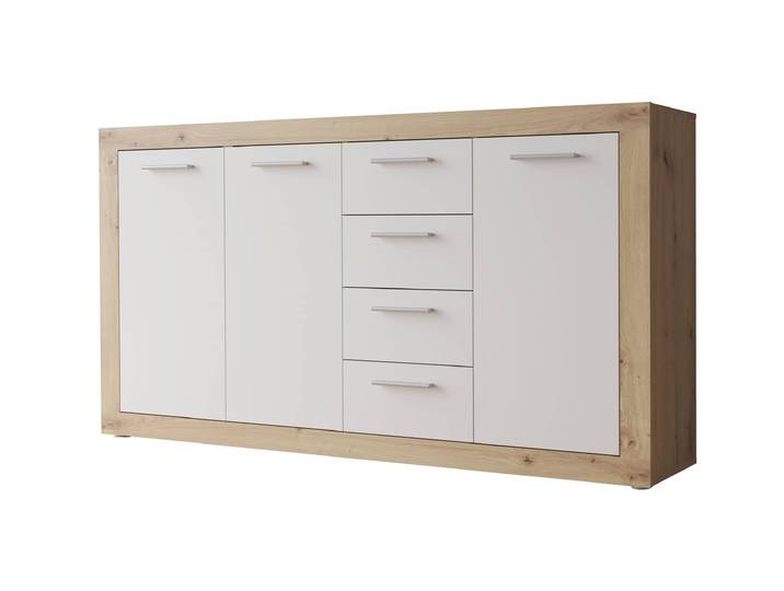 Sideboard Artisan Eiche - weiß 153 cm 3-türig - BACCIO